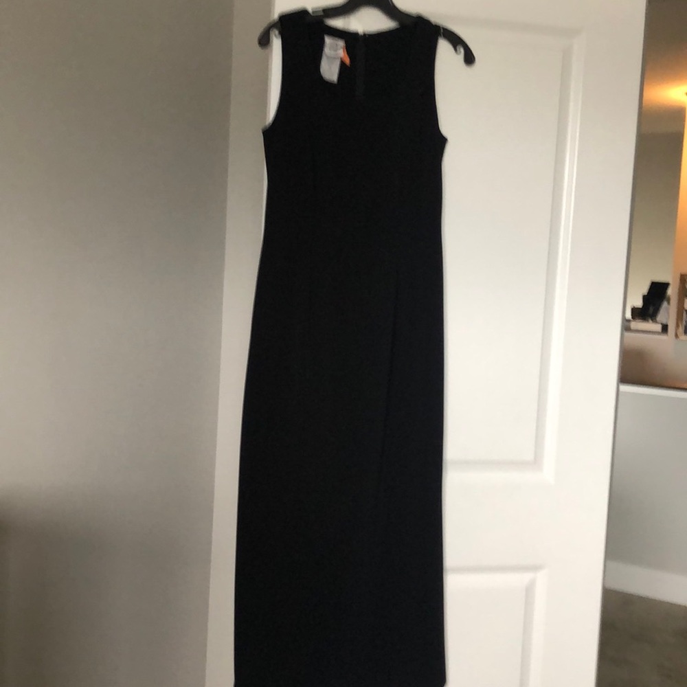 Laura Ashley long black dress.